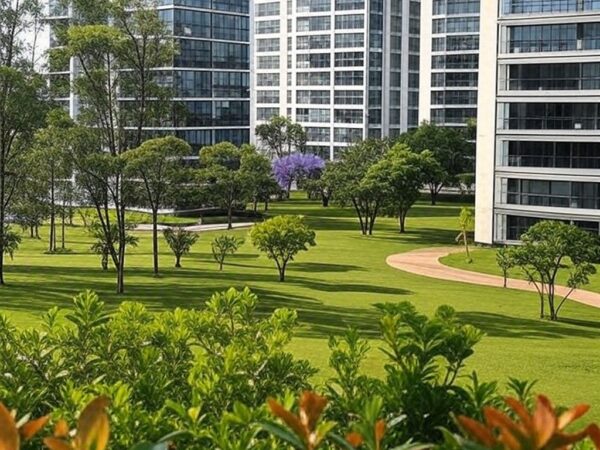 Conjunto habitacional em Brasília representando entrega de moradias e titulações pela Codhab-DF.