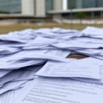 Documentos de IPVA e carga tributária com vista para a CLDF em Brasília, ilustrando aumento de impostos.