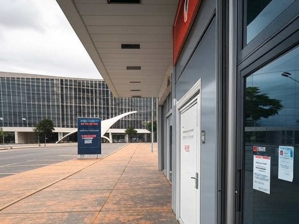 Agência da Caesb fechada em Brasília durante feriado de Ano Novo, deixando consumidores sem atendimento presencial.