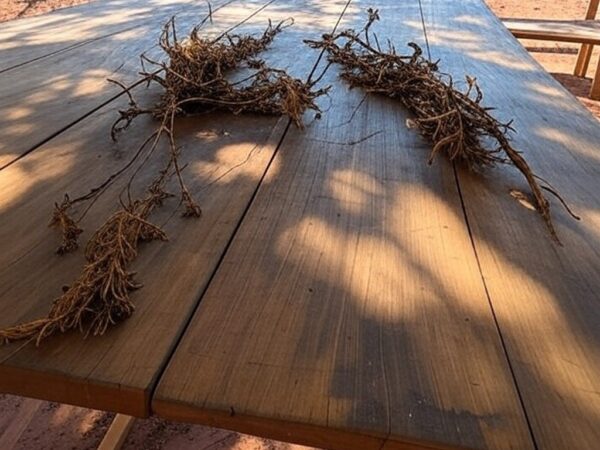 Local de ritual com plantas de ayahuasca no Cerrado do DF, representando caso de morte em cerimônia.