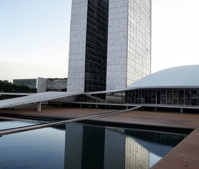 Vista do Congresso Nacional em Brasília, representando candidatura ao Senado em 2026.