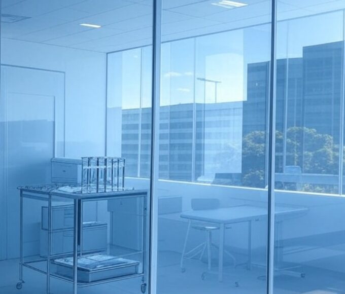 Clínica de estética em Brasília com equipamentos desorganizados, destacando riscos à saúde pública na regulamentação de enfermagem estética.