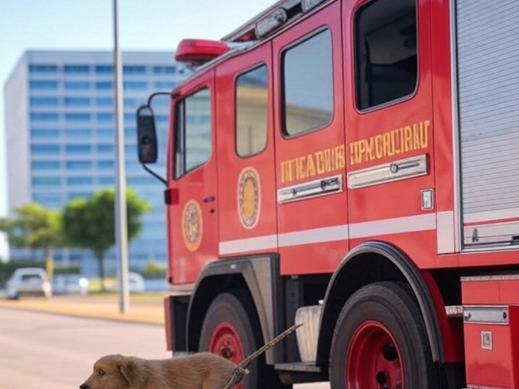 Cena de resgate de filhote de cachorro de tubulação de 10 metros por bombeiros no Distrito Federal, Brasil.
