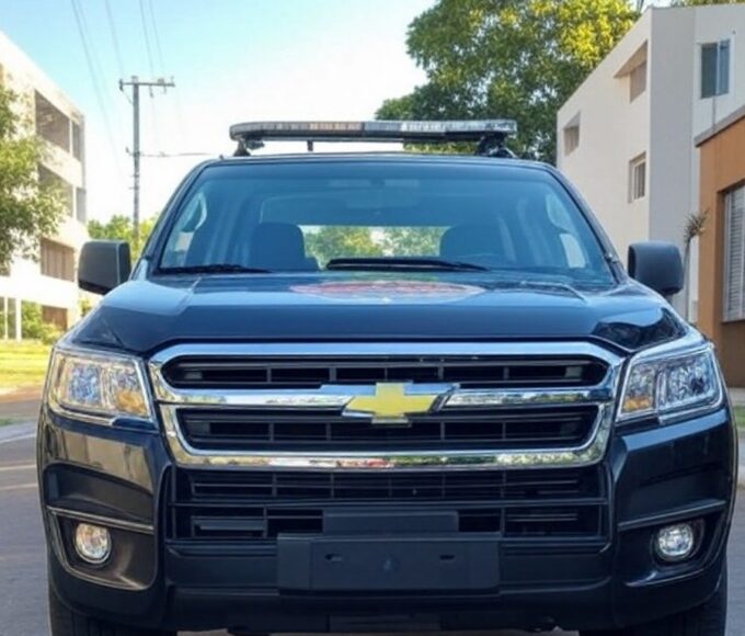 Viatura da polícia em rua da Asa Sul, Brasília, durante operação contra tráfico de drogas.
