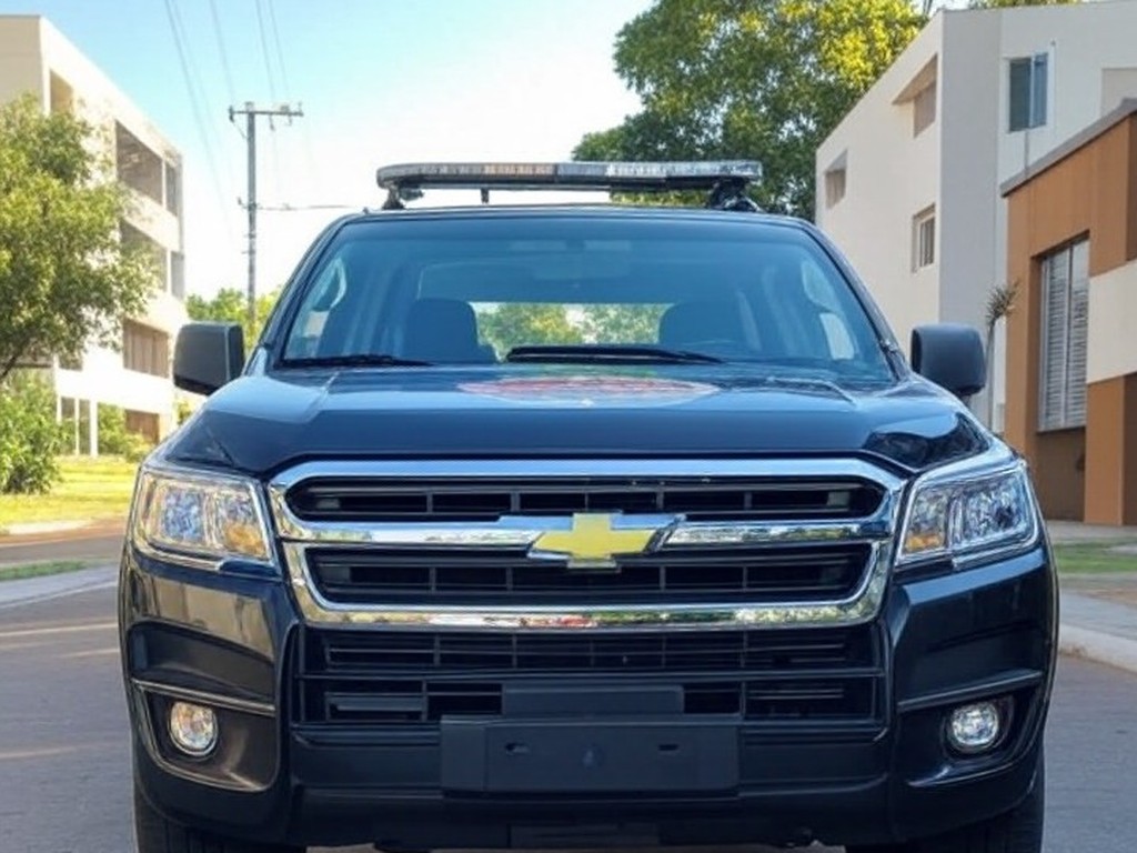 Viatura da polícia em rua da Asa Sul, Brasília, durante operação contra tráfico de drogas.