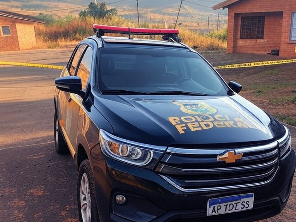 Viatura da polícia em operação contra tráfico de crack em rua de São Sebastião, DF.
