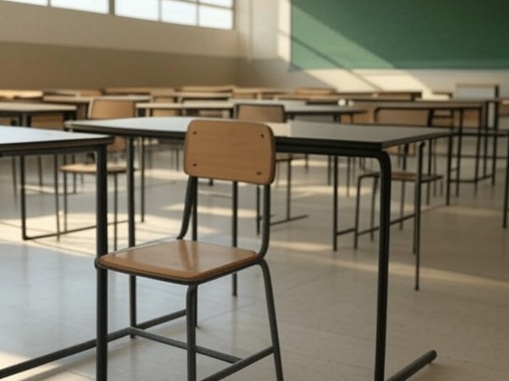 Fachada da CLDF em Brasília com documentos e livros escolares simbolizando redução de mandatos e ameaça à estabilidade educacional no DF.