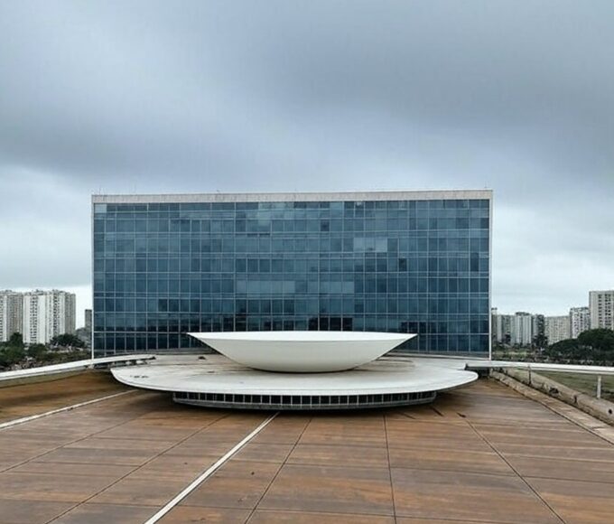 Prédios de luxo em Brasília representando privilégio polêmico de servidores do DF convertendo licença-prêmio em imóveis.