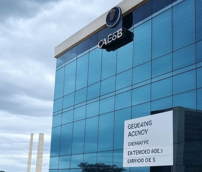 Agência da Caesb em Brasília com horário estendido, fila ao fundo e tom de insatisfação da população.