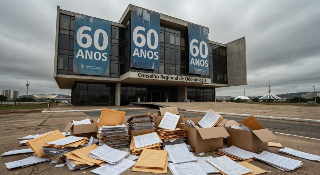 Cadeira odontológica deteriorada em clínica pública de Brasília, representando falhas na saúde bucal no DF.