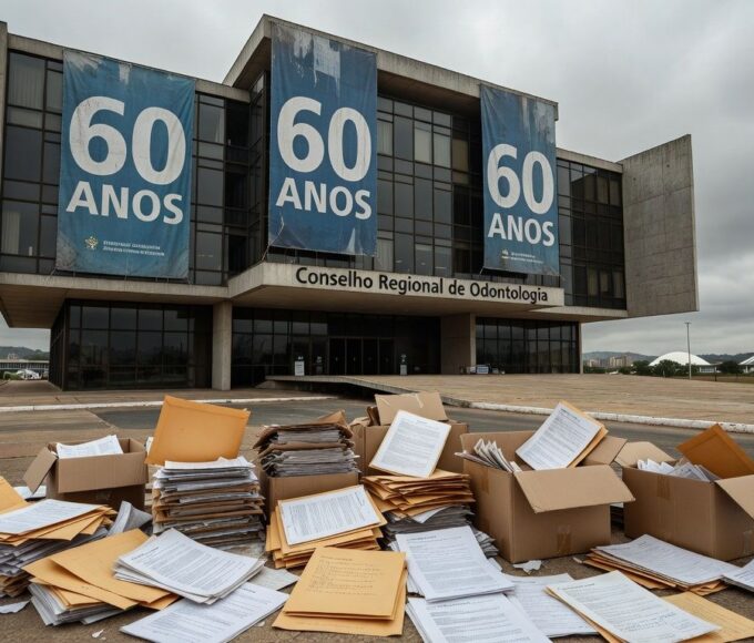 Cadeira odontológica deteriorada em clínica pública de Brasília, representando falhas na saúde bucal no DF.
