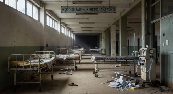 Fachada da Câmara Legislativa do DF em Brasília, sob céu nublado, representando negligências no atendimento a doenças raras.