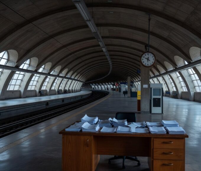 Estação de metrô em Brasília com sinais de negligência, ilustrando falhas em licitações do Metrô-DF após crítica do TCU.
