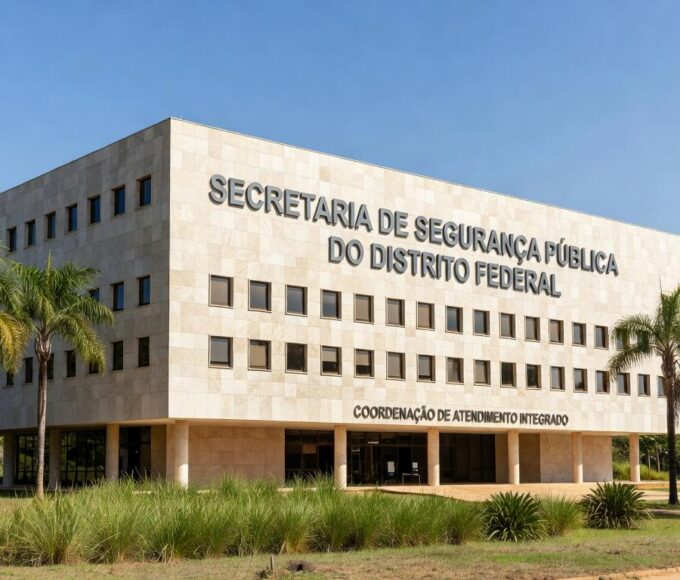 Edifício da SSP-DF em Brasília, representando um ano de atendimentos no CAB para profissionais de segurança.