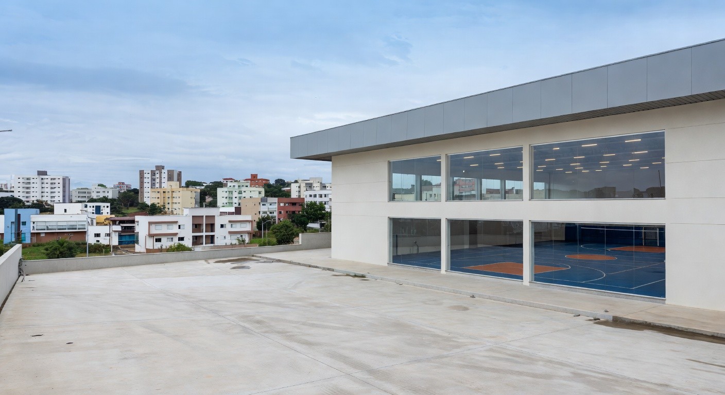 Ginásio de Samambaia após reforma de R$ 1,2 milhão, estrutura moderna e renovada no Distrito Federal.