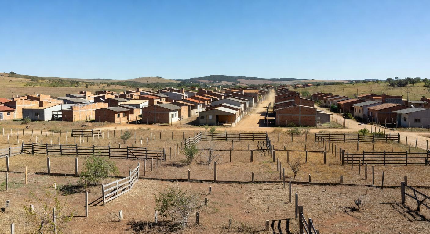 Área residencial em Planaltina com terrenos demarcados, representando regularização fundiária pelo GDF.