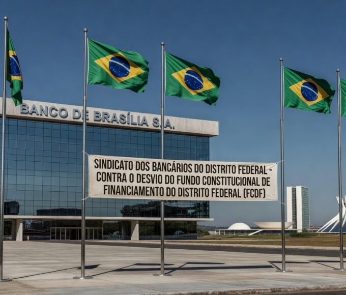 Edifício do Banco de Brasília em Brasília, simbolizando crítica ao uso do Fundo Constitucional como garantia.