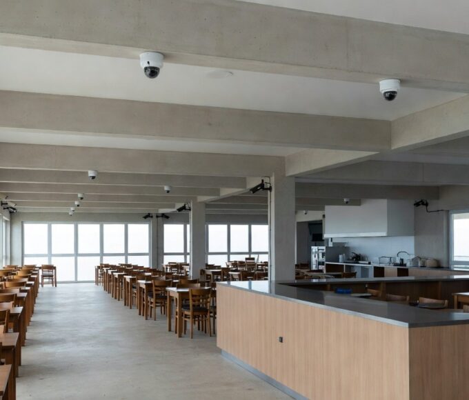Instalação de câmeras de segurança em restaurante comunitário de Brasília para reforçar a proteção, iniciativa da Sedes-DF.