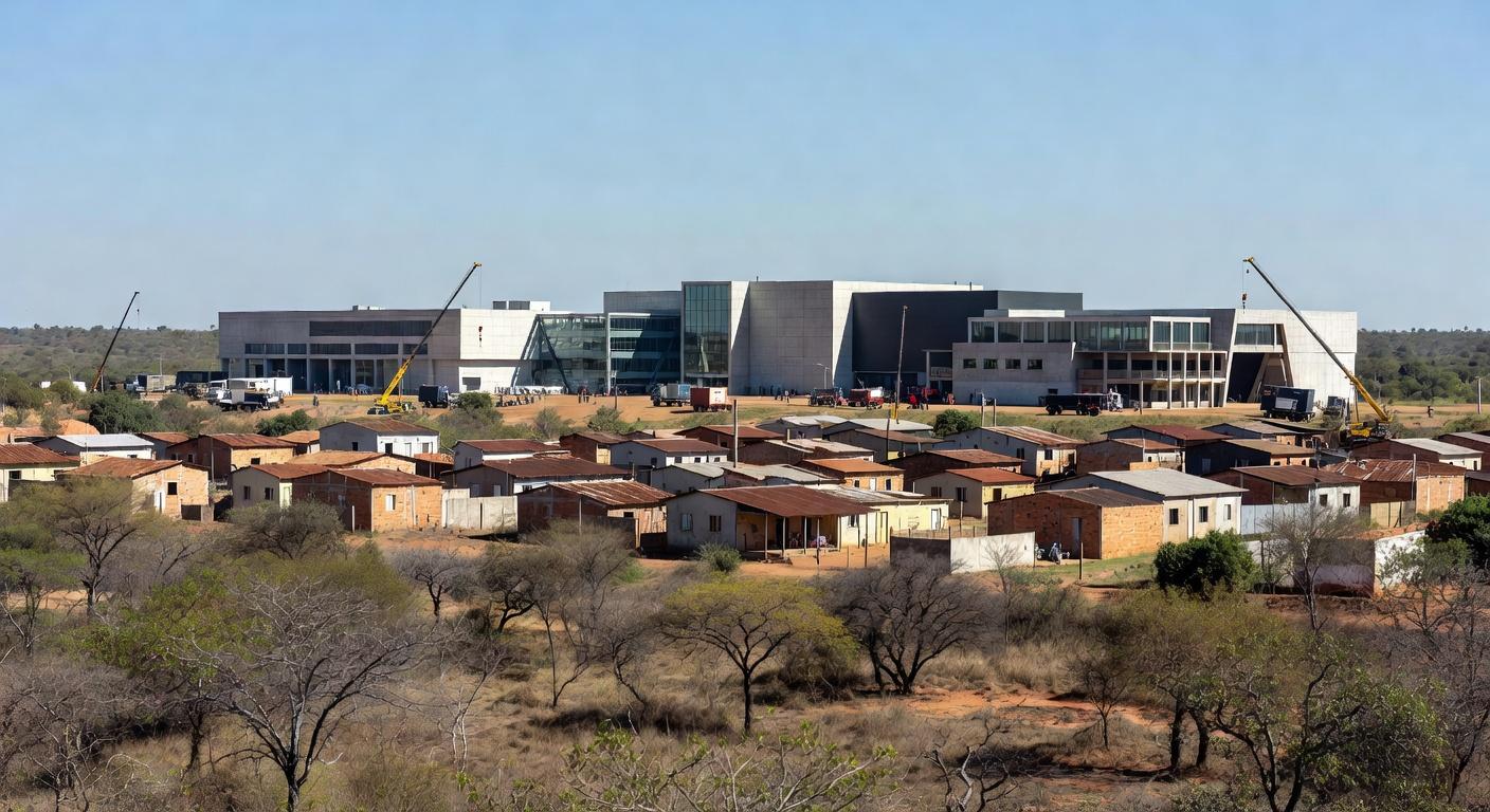 Vista de polo de cinema e assentamento no DF, representando lei de redimensionamento e regularização.