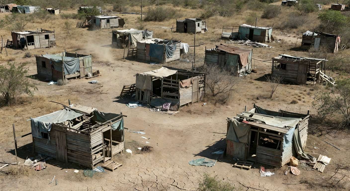 Ocupação Furnas com moradias precárias e abandono no Distrito Federal