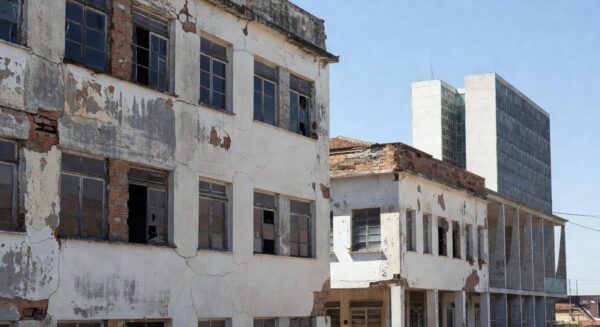 Edifício da Defensoria Pública do DF com deficiências estruturais em Brasília