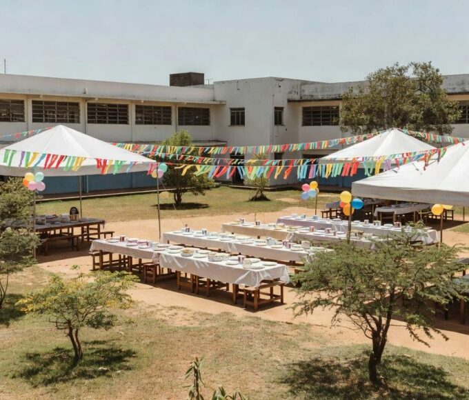 Festa da Família na Escola Classe 502 no Itapoã, Brasília, com decorações no pátio escolar