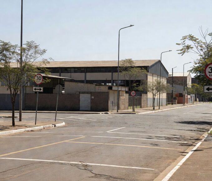 Rua do Setor de Indústrias do Gama com sinalização de Zona 30 e sentido único implantada pelo Detran-DF