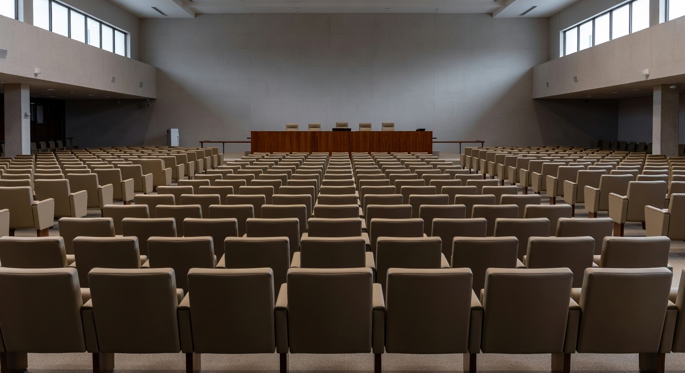 Plenário vazio da Câmara Legislativa do DF simbolizando sucessão política