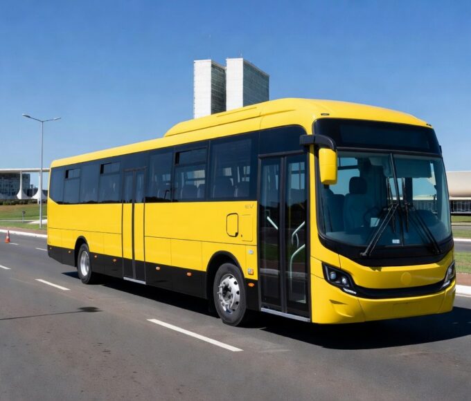 Ônibus escolar elétrico em testes no Distrito Federal