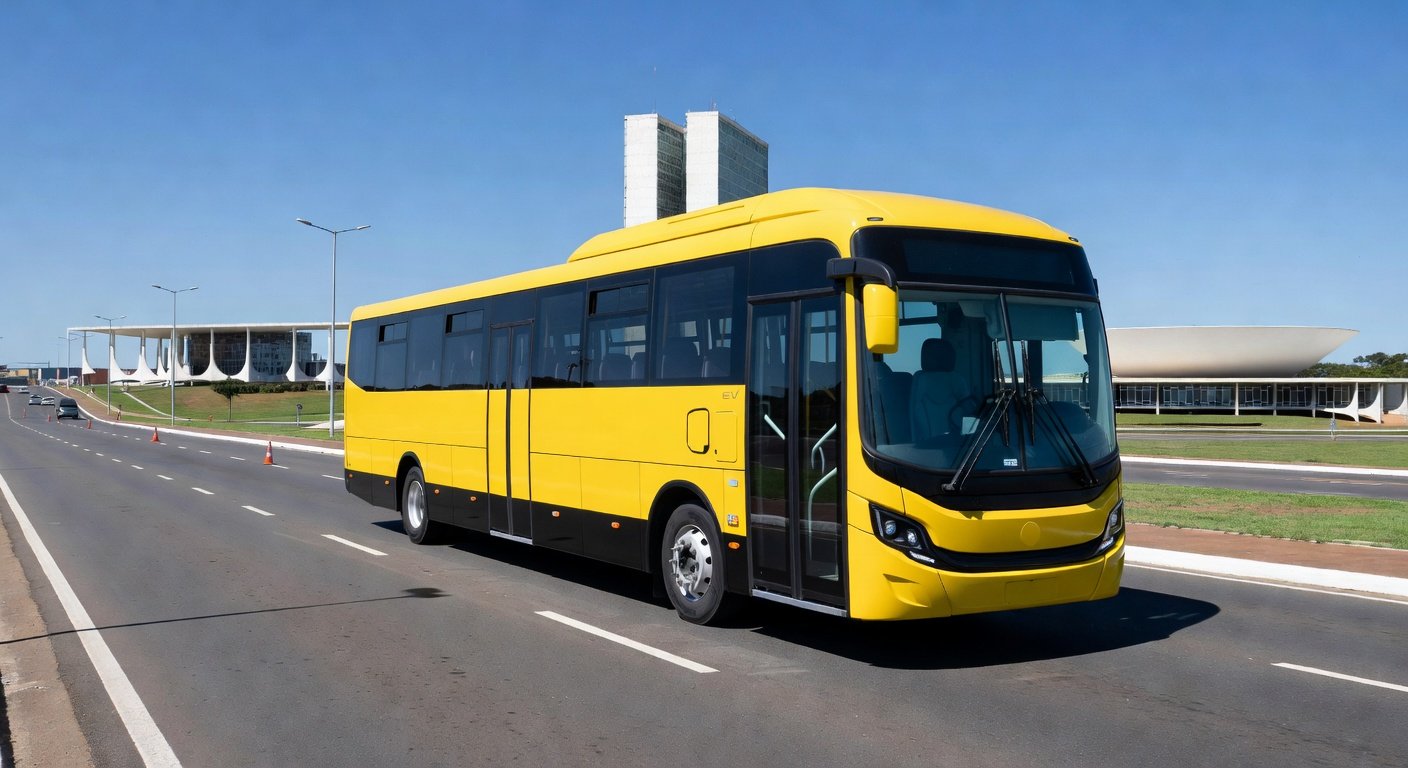 Ônibus escolar elétrico em testes no Distrito Federal