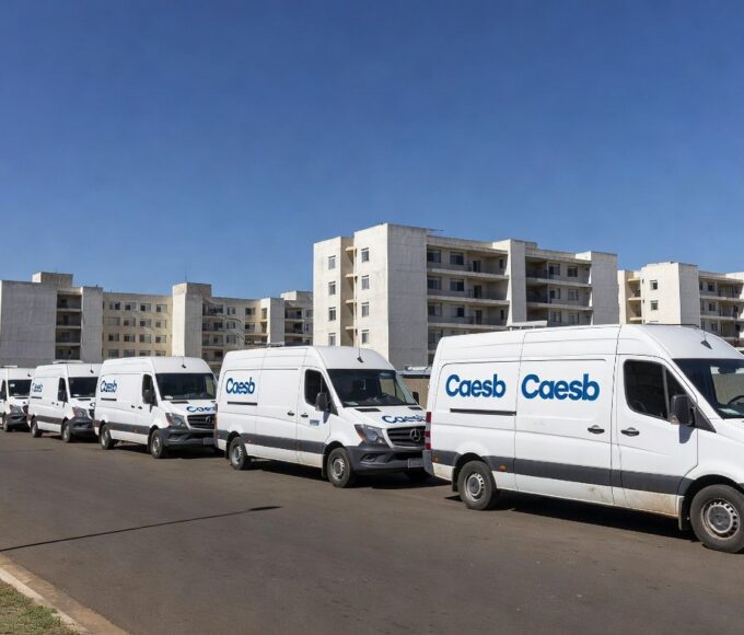 Vans itinerantes da Caesb em Brasília atendendo a população do DF
