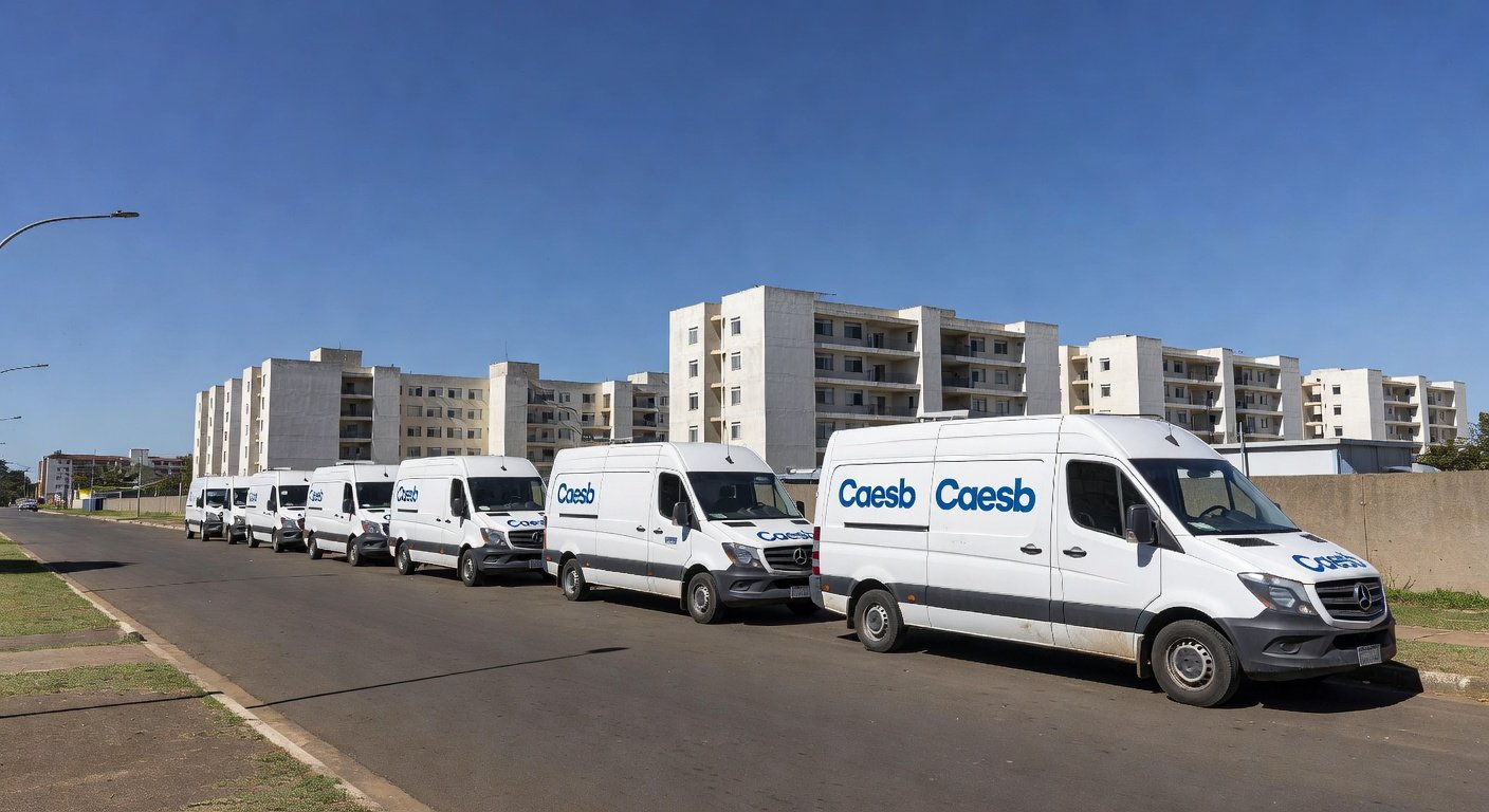 Vans itinerantes da Caesb em Brasília atendendo a população do DF