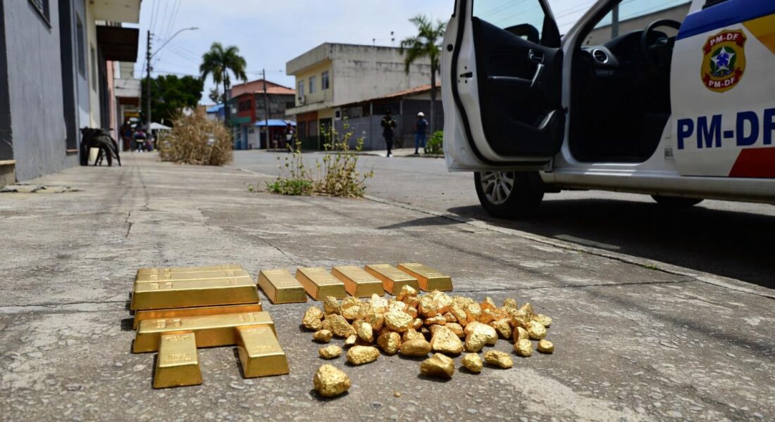 Ouro apreendido pela PM-DF em operação contra transporte ilegal em São Sebastião
