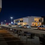 Bares em Brasília com viaturas da PMDF reforçando segurança para Copa 2026