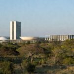 Horizonte de Brasília com Congresso Nacional, representando baixa taxa de homicídios no DF