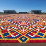 1 de 1 montagem-do-tradicional-tapete-de-corpus-christi-na-esplanada-dos-ministerios-em-brasilia-metropoles-8 - Foto: HUGO BARRETO / METRÓPOLES @hugobarretophoto