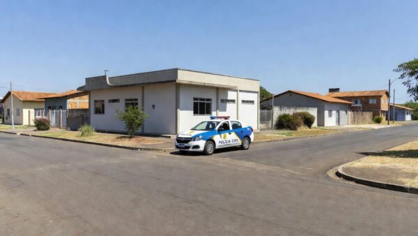 Viatura da Polícia Civil em Brazlândia após prisão por exploração sexual