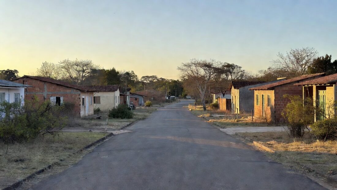 Vista de rua em Brazlândia, local da prisão por exploração sexual de adolescente