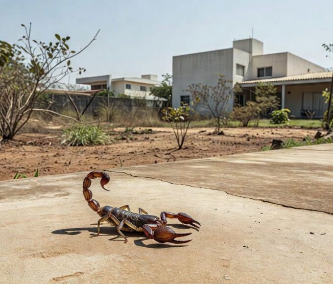 Escorpião em área residencial de Brasília representando caso de picadas