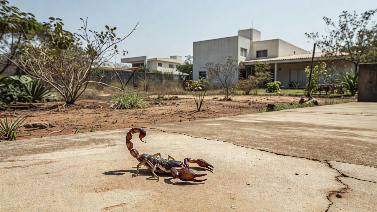 Escorpião em área residencial de Brasília representando caso de picadas
