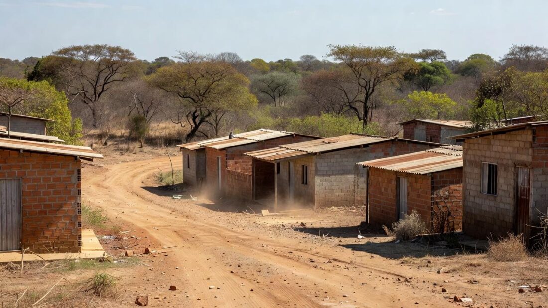 Área residencial em Ceilândia com casas modestas do Projeto Golfinho