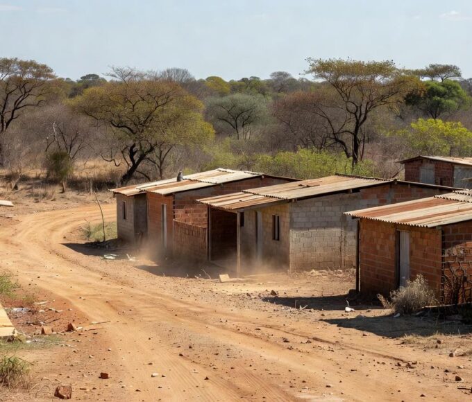 Área residencial em Ceilândia com casas modestas do Projeto Golfinho