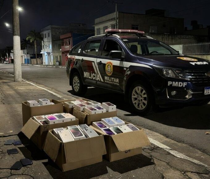 PM-DF apreende iPhones sem nota fiscal em abordagem no Gama
