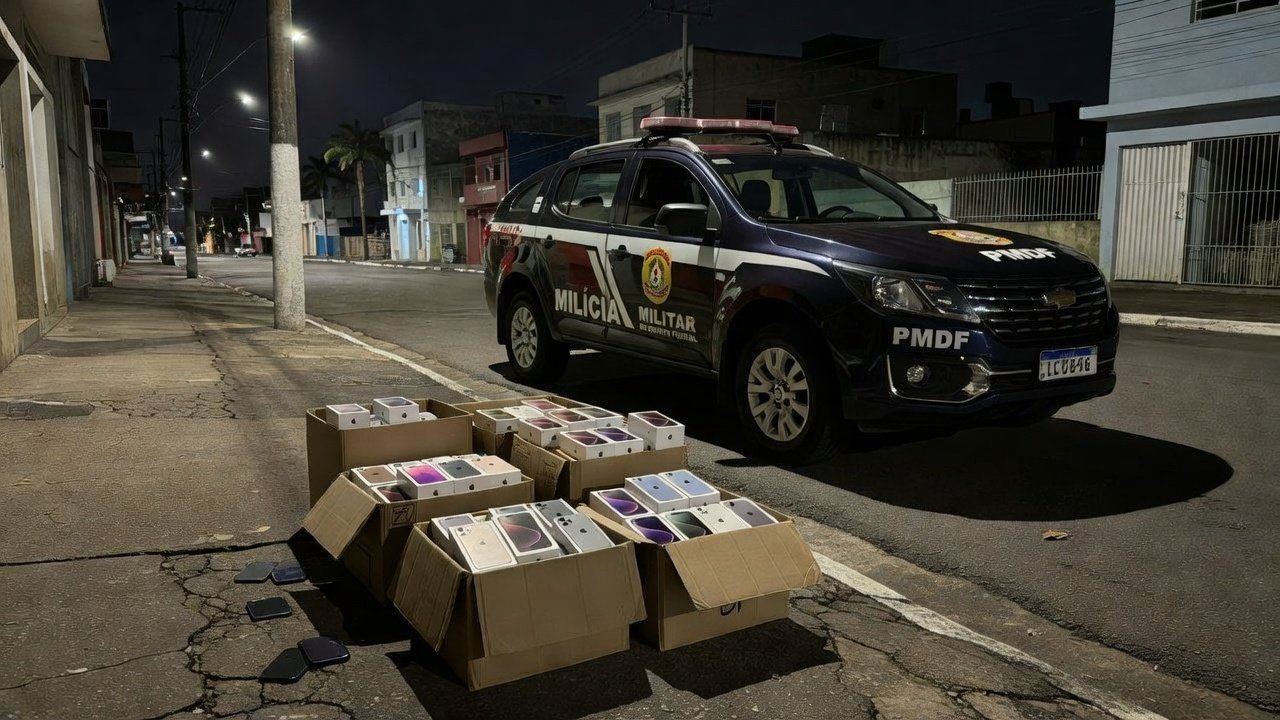 PM-DF apreende iPhones sem nota fiscal em abordagem no Gama