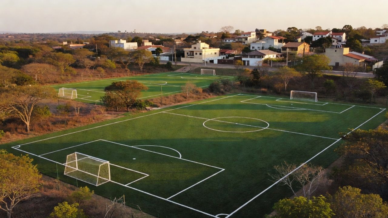 Campos sintéticos reformados em Taguatinga e Samambaia, Brasília