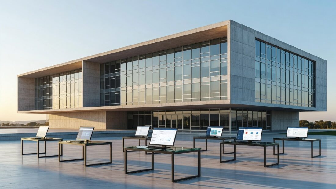 Prédio governamental em Brasília simbolizando digitalização de serviços públicos do GDF