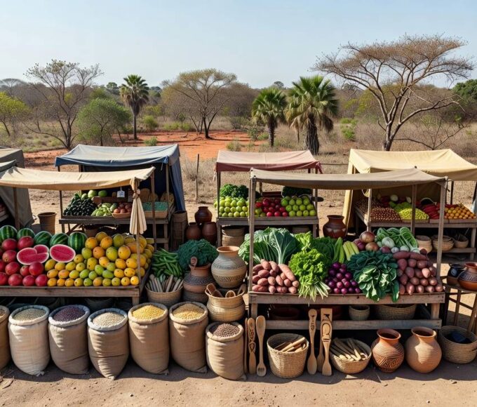 Feira do Trabalho e do Campo no DF com produtos agrícolas expostos