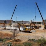Canteiro de obras da construção do Hospital Regional de São Sebastião no DF