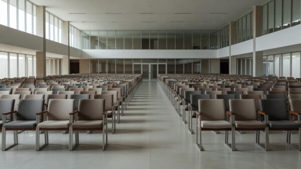 Auditório em Brasília para evento contra violência e golpes em idosos no DF