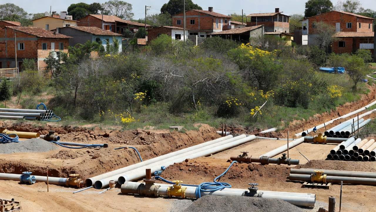 Obras de saneamento básico em São Sebastião com investimento do GDF e Caesb